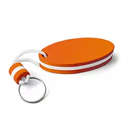 portachiavi galleggiante ovale di colore arancione 