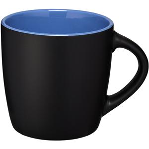 Tazza personalizzata in ceramica nera con interno colorato 340 ml RIVIERA 100476 - Nero - Blu