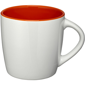 Tazza personalizzata in ceramica con interno colorato 340 ml AZTEC 100477 - Bianco - Arancio