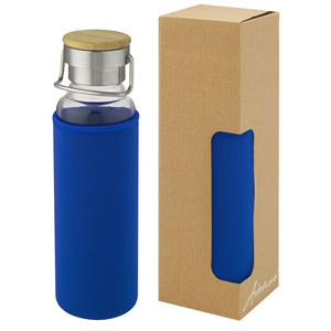 Bottiglia in vetro con tappo in legno e guaina inclusa 660 ml Avenue THOR 100696 - Blu 