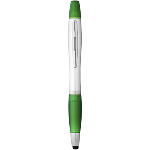 Penna con evidenziatore e touch screen NASH 106581 - Silver - Verde