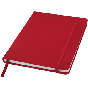 Taccuino con elastico e copertina in poliuretano soft in formato A5 SPECTRUM 106904 - Rosso 