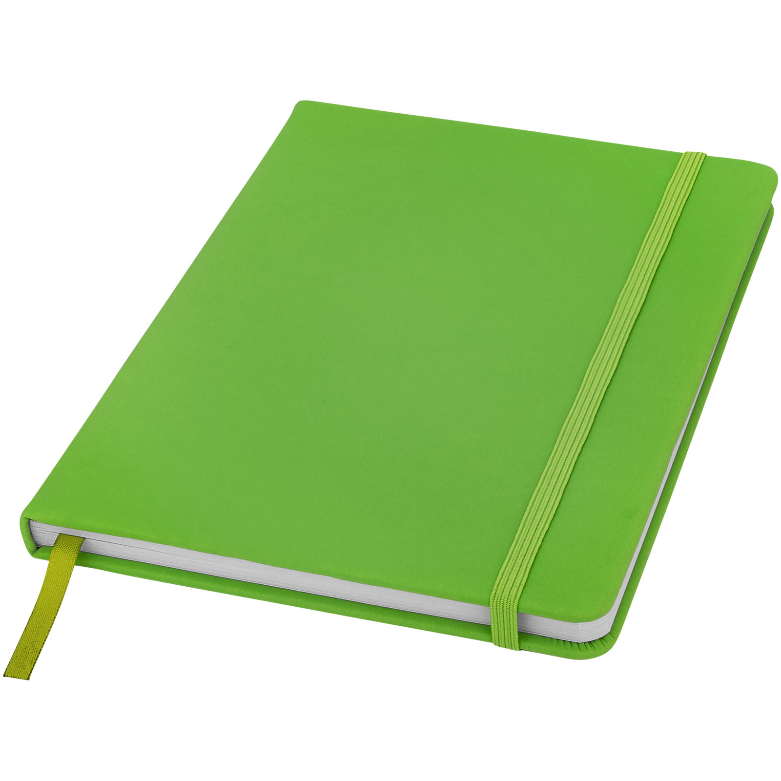 Taccuino con elastico e copertina in poliuretano soft in formato A5 SPECTRUM 106904 - Verde Lime 