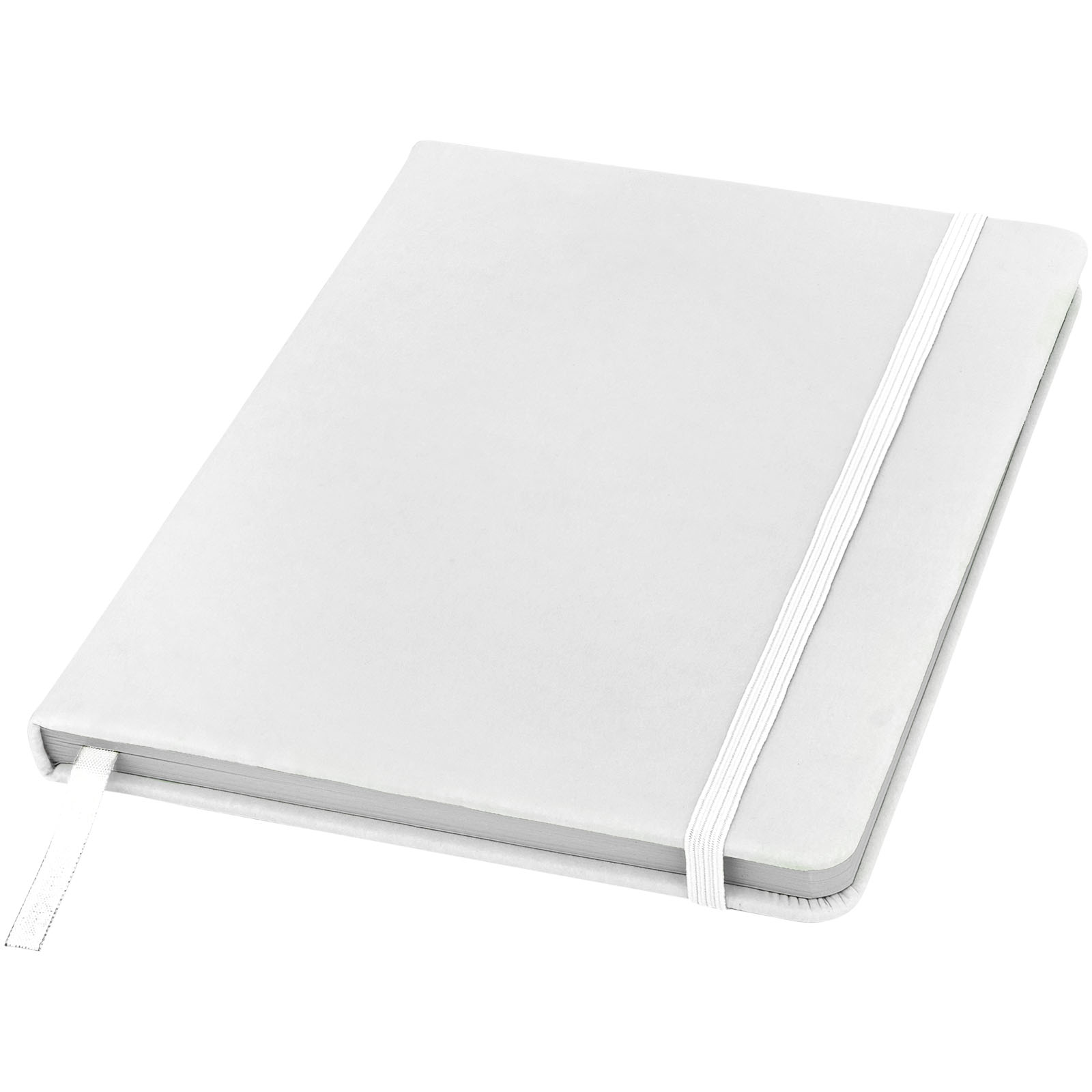 Taccuino con elastico e copertina in poliuretano soft in formato A5 SPECTRUM 106904 - Bianco 