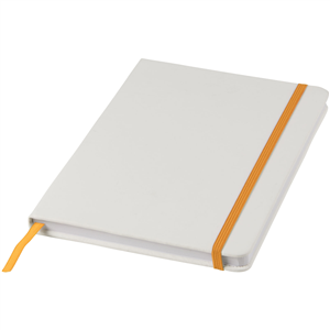 Quaderno promozionale con elastico in formato A5 SPECTRUM 107135 - Bianco - Arancio