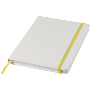 Quaderno promozionale con elastico in formato A5 SPECTRUM 107135 - Bianco - Giallo