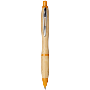 Penna a sfera in bamboo NASH 107378 - Naturale - Arancio