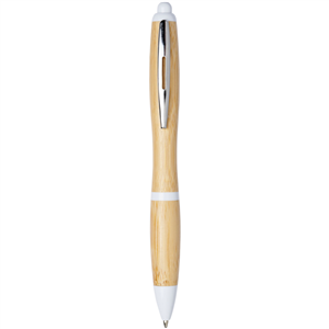 Penna a sfera in bamboo NASH 107378 - Naturale - Bianco