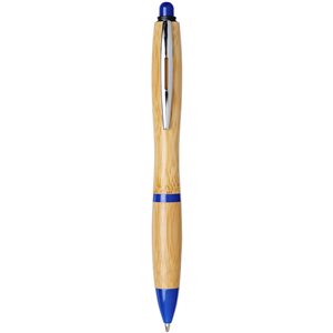 Penna a sfera in bamboo NASH 107378 - Naturale - Blu Royal