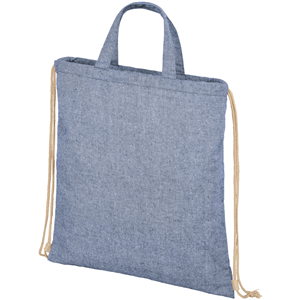 Zainetto a sacca con manici personalizzata in cotone riciclato PHEEBS 120460 - Blu Melange 