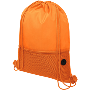 Zainetto a sacca personalizzato con tasca in rete e uscita per gli auricolari ORIOLE 120487 - Arancio 