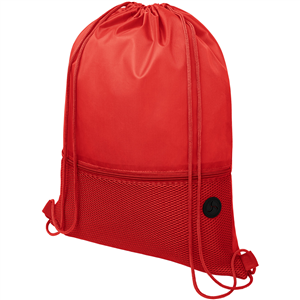 Zainetto a sacca personalizzato con tasca in rete e uscita per gli auricolari ORIOLE 120487 - Rosso 