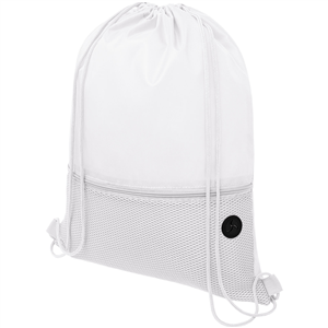Zainetto a sacca personalizzato con tasca in rete e uscita per gli auricolari ORIOLE 120487 - Bianco 