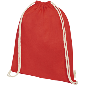 String bag personalizzata in cotone biologico ORISSA 120490 - Rosso 