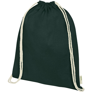 String bag personalizzata in cotone biologico ORISSA 120490 - Verde Scuro 