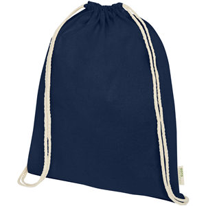 String bag personalizzata in cotone biologico ORISSA 120490 - Blu Navy 