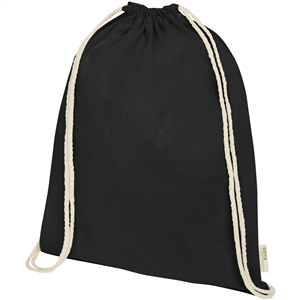 String bag personalizzata in cotone biologico ORISSA 120490 - Nero 