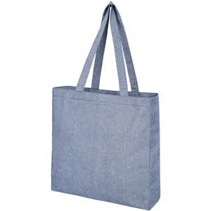 Shopper bag personalizzata in cotone riciclato cm 38x41x8,5 PHEEBS 120537 - Blu Melange 