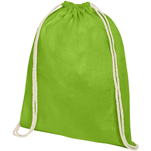 String bag personalizzata in cotone OREGON 120575 - Lime 