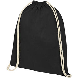 String bag personalizzata in cotone OREGON 120575 - Nero 