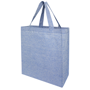 Shopper ecologica personalizzabile in cotone riciclato cm 28x15x33 PHEEBS 120613 - Blu Melange 