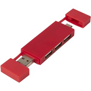 Hub USB 2.0 doppio MULAN 124251 - Rosso 