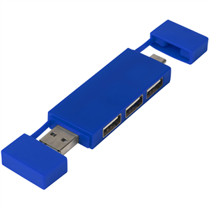 Hub USB 2.0 doppio MULAN 124251 - Blu Royal 