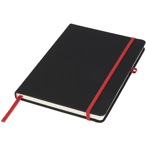 Quaderno personalizzato con elastico e portapenna NOIR 210208 - Nero - Rosso