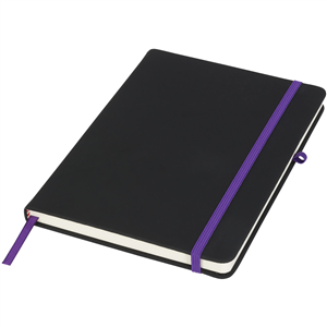 Quaderno personalizzato con elastico e portapenna NOIR 210208 - Nero - Viola