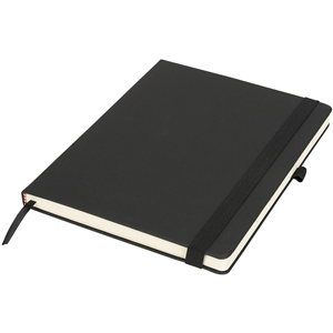 Quaderno personalizzato grande con elastico e copertina in poliuretano RIVISTA 210213 - Nero 
