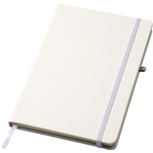 Quaderno personalizzato con portapenna e copertina con elastico in formato A5 POLAR 210215 - Bianco 