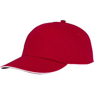 Cappello da baseball personalizzato in cotone con visiera sandwich Elevate Essentials STYX 38668 - Rosso 