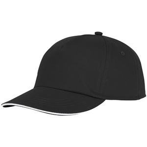 Cappello da baseball personalizzato in cotone con visiera sandwich Elevate Essentials STYX 38668 - Nero 