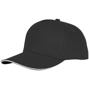 Cappellino personalizzato in cotone con visiera sandwich Elevate Essentials CETO 38674 - Nero 