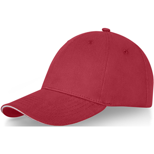 Cappellino da baseball personalizzato in cotone con visiera a sandwich Elevate Life DARTON 38679 - Rosso 