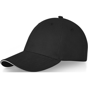Cappellino da baseball personalizzato in cotone con visiera a sandwich Elevate Life DARTON 38679 - Nero 