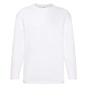 T-shirt personalizzabile uomo bianca maniche lunghe in cotone 170gr Fruit of the Loom VALUEWEIGHT LONG SLEEVE T 610380-WH - Bianco