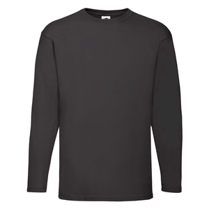T shirt pubblicitaria uomo maniche lunghe in cotone 170gr Fruit of the Loom VALUEWEIGHT LONG SLEEVE T 610380 - Nero