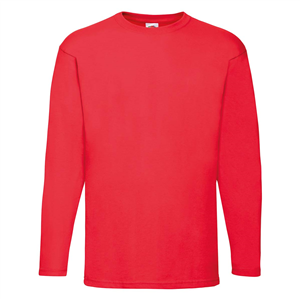 T shirt pubblicitaria uomo maniche lunghe in cotone 170gr Fruit of the Loom VALUEWEIGHT LONG SLEEVE T 610380 - Rosso