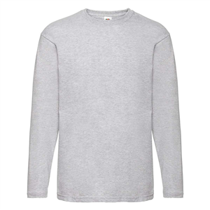 T shirt pubblicitaria uomo maniche lunghe in cotone 170gr Fruit of the Loom VALUEWEIGHT LONG SLEEVE T 610380 - Grigio Melange