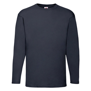 T shirt pubblicitaria uomo maniche lunghe in cotone 170gr Fruit of the Loom VALUEWEIGHT LONG SLEEVE T 610380 - Blu Notte