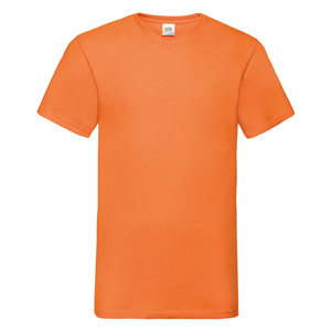 T-shirt personalizzabile uomo in cotone 160gr Fruit of the Loom VALUEWEIGHT V-NECK T 610660 - Arancio