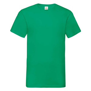 T-shirt personalizzabile uomo in cotone 160gr Fruit of the Loom VALUEWEIGHT V-NECK T 610660 - Verde Prato