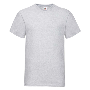 T-shirt personalizzabile uomo in cotone 160gr Fruit of the Loom VALUEWEIGHT V-NECK T 610660 - Grigio Melange