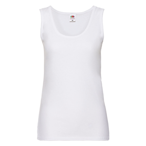 Canotta personalizzata bianca in cotone 160gr Fruit of the Loom LADIES VALUEWEIGHT VEST 613760-WH - Bianco