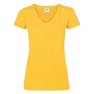 T-shirt personalizzata donna collo a V in cotone 170gr Fruit of the Loom LADIES VALUEWEIGHT V-NECK T 613980 - Girasole