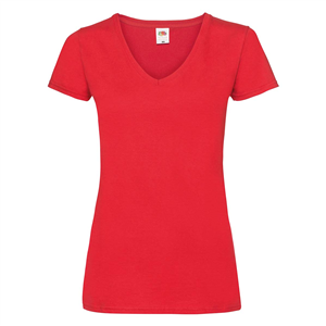 T-shirt personalizzata donna collo a V in cotone 170gr Fruit of the Loom LADIES VALUEWEIGHT V-NECK T 613980 - Rosso