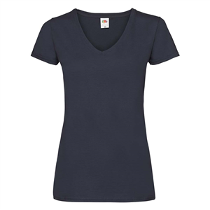 T-shirt personalizzata donna collo a V in cotone 170gr Fruit of the Loom LADIES VALUEWEIGHT V-NECK T 613980 - Blu Notte