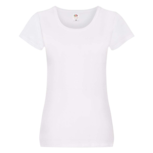 Maglia donna bianca in cotone 145gr Fruit of the Loom LADIES ORIGINAL T 614200-WH - Bianco