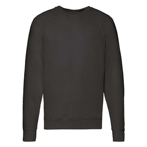 Felpa con logo da uomo girocollo maniche raglan in policotone 280gr Fruit of the Loom LIGHTWEIGHT RAGLAN SWEAT 621380 - Nero